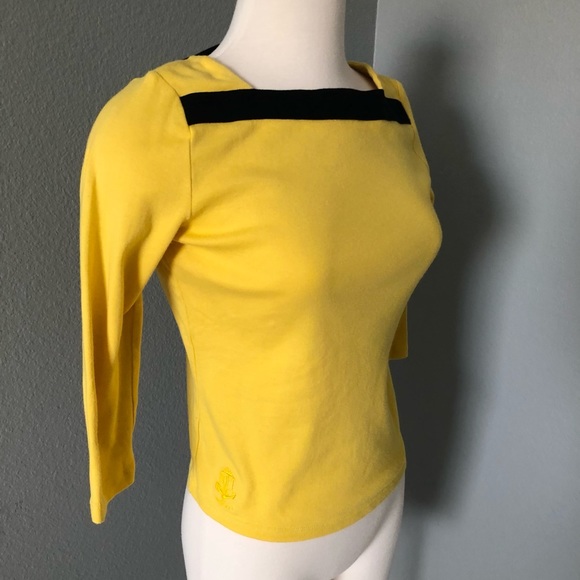 Lauren Ralph Lauren Vintage Yellow/Black Boat Neck Blouse - Picture 12 of 16